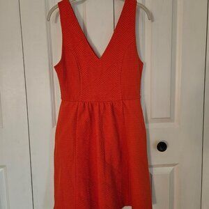 Anthropologies Maeve Orange V-Neck Textured Dress Size 12